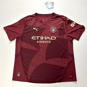Manchester City 24/25 Puma Mens Soccer 3rd Jersey Maroon Sz XXL NWT New